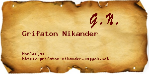 Grifaton Nikander névjegykártya